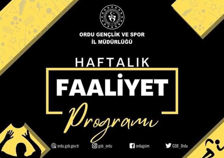 26 Nisan- 02 Mayıs 2025 Haftalık Spor Faaliyet Programı