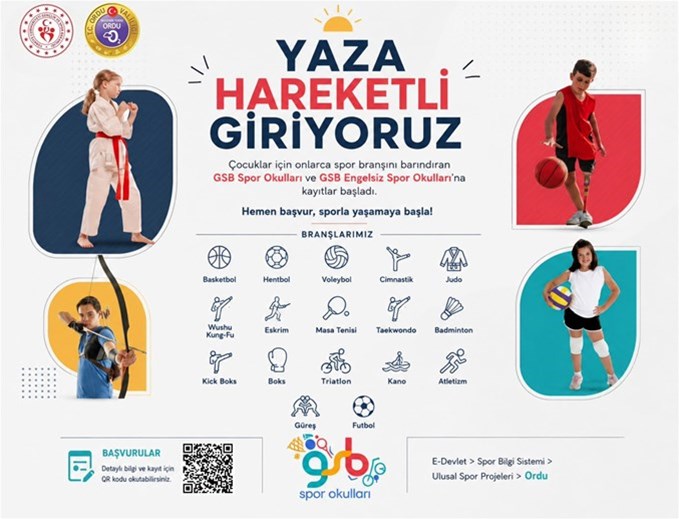 GSB Spor Okulları ve GSB Engelsiz Spor Okulları İçin Başvurular Başlıyor