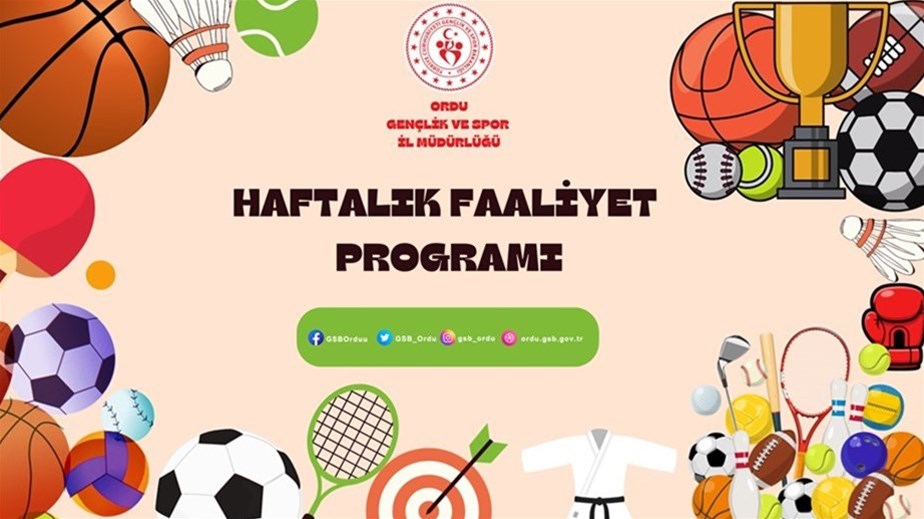 20-26 Aralık  2025 Haftalık Spor Faaliyet Programı 